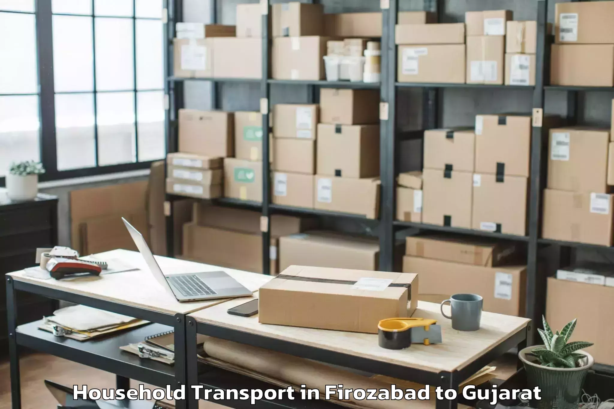 Book Firozabad to Malpur Household Transport Online